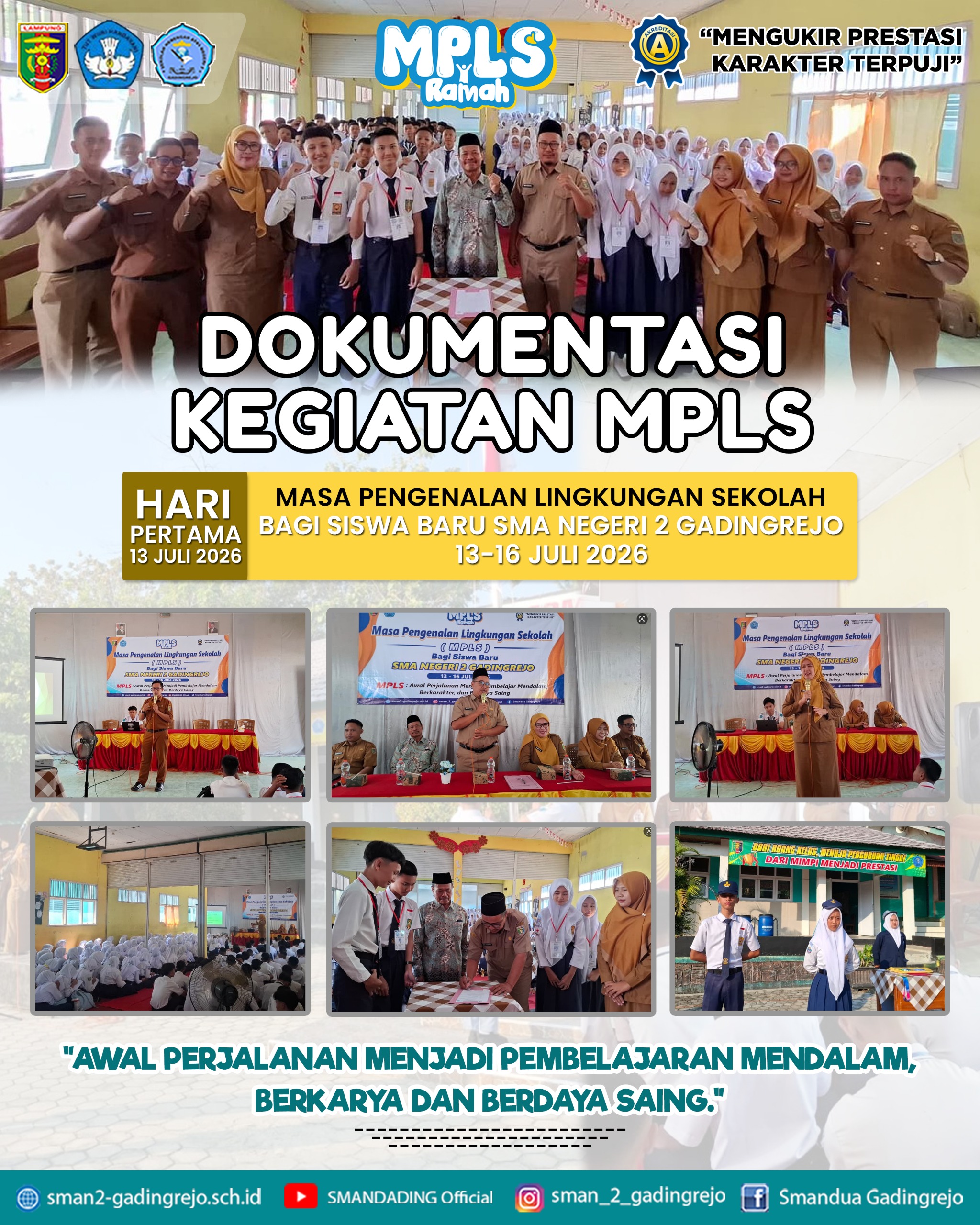 MPLS SMAN 2 Gadingrejo Tahun Pelajaran 2026 / 2027 Fokus pada Penguatan Karakter dan Pencegahan Kenakalan Remaja